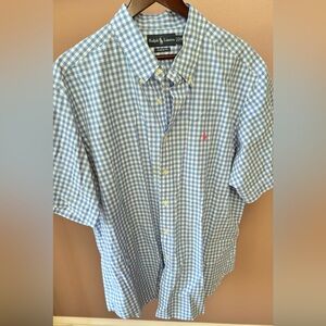Men’s Polo Ralph Lauren Big & Tall Check Oxford Short Sleeve Woven Shirt